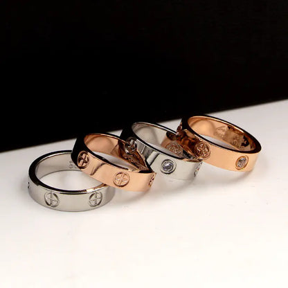 Style Loft Collection Titanium Steel French Bling Couple Rings