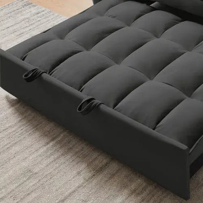 Style Loft Collection Velvet 3-in-1 Sleeper Loveseat Sofa with Pullout Bed - Black