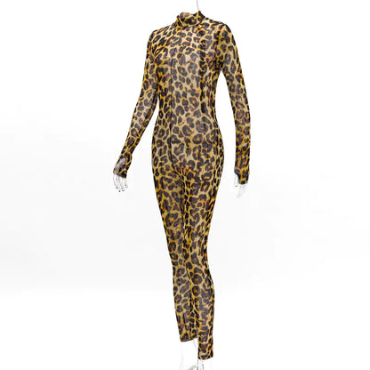 Style Loft Collection Papillon Noir Leopard Print Jumpsuit