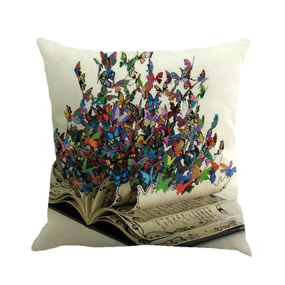 Style Loft Collection Butterfly Art Linen Pillow Cover