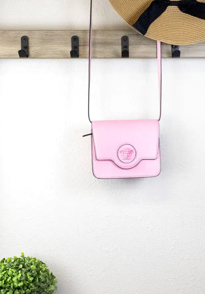 Style Loft Collection x Versace La Medusa Small Pink Leather Evening Crossbody Bag