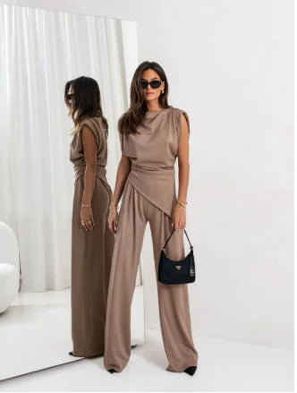 Style Loft Collection Two Piece Ensemble with Wide-Leg Pants