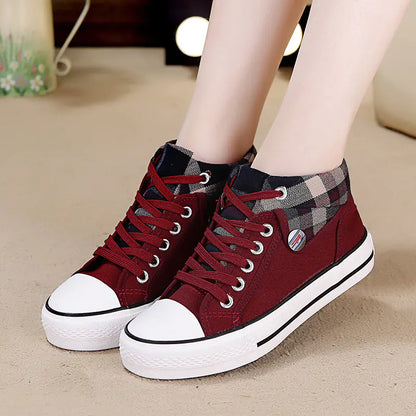 Style Loft Collection Plaid High-Top Canvas Steppers