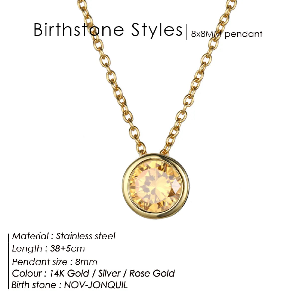 Style Loft Collection Stainless Steel Birth Gemstone Necklace