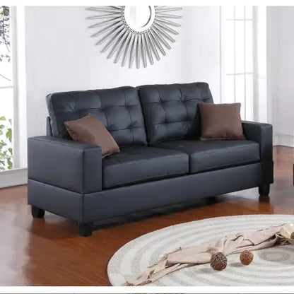 Style Loft Collection 2pc Tufted Vegan Leather Living Room Sofa Set