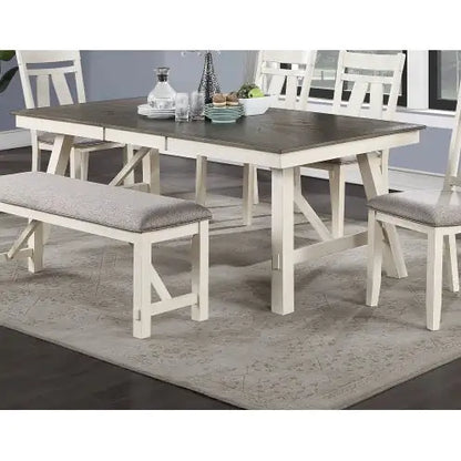 Style Loft Collection Elegant Farmhouse Dining Room Set & Cushioned Bench