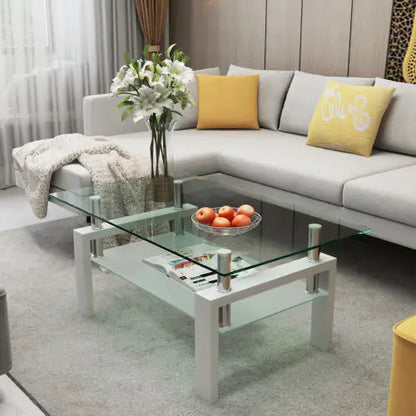 Style Loft Collection Elegant Glass Coffee Table