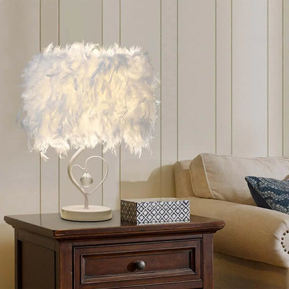 Style Loft Collection LED Feather Heart Crystal Table Lamp
