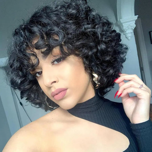Style Loft Collection Short Curly 100% Real Virgin Human Remy Wig