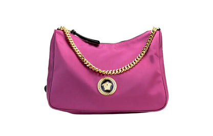 Style Loft Collection x Versace Small Dahlia Nylon Medusa Pendant Crossbody Shoulder Bag