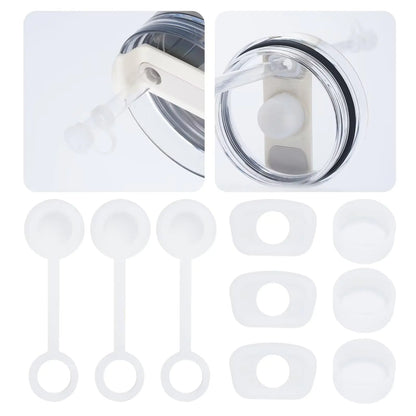 Style Loft Collection 9-Pack Silicone Straw Covers Stanley Cup Accessories Reusable Straw-fitted Beverage lids Compatible with Stanley Cups H2.0 -Dust-Proof Straw Caps for 40/30oz Tumblers and Water Bottles