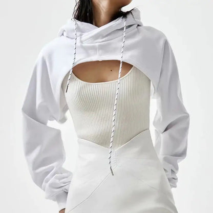 Style Loft Collection Cropped Hooded Long Sleeve Sweatshirt