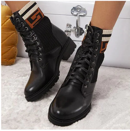 Style Loft Collection Knitted Leather Boots