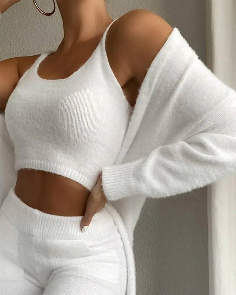 Style Loft Collection I'm Lovin' It Plush Crop Top & Pants Set