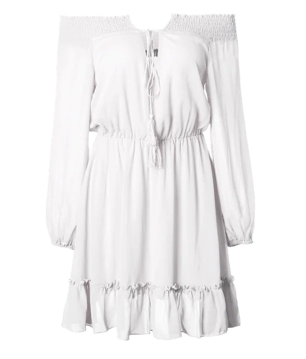 Style Loft Collection Kansas Lavender Fest Long Sleeve Off-Shoulder Dress