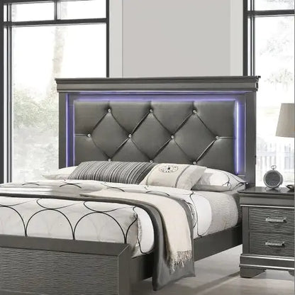 (.22) Style Loft Collection LED Backlight Tufted Queen Bed