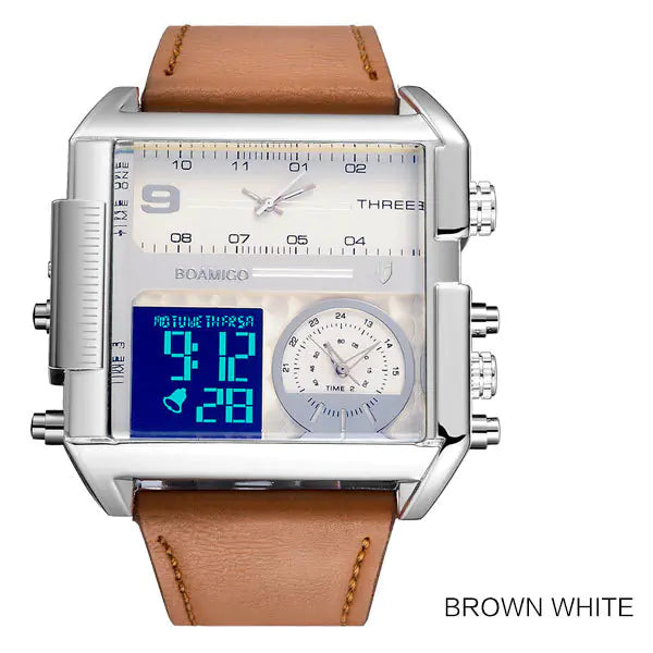 Style Loft Collection TempoLusso Triple Zone LED Leather Watch