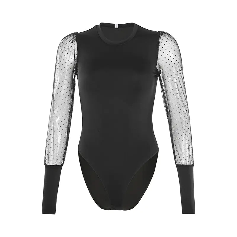 Style Loft Collection Sexy Can I Mesh Long Sleeve Bodysuit
