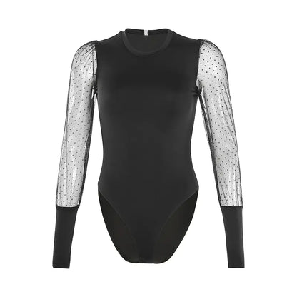 Style Loft Collection Sexy Can I Mesh Long Sleeve Bodysuit