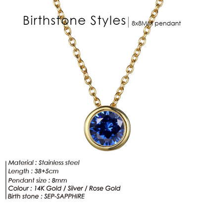 Style Loft Collection Stainless Steel Birth Gemstone Necklace