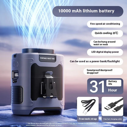 Style Loft Collection Neck or Waste Hanging Powerbank Flashlight Fan