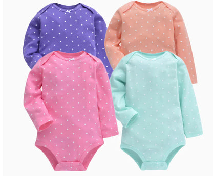 Style Loft Collection BabyStyle Lune Rosee 4-Pack Long Sleeve Infant Bodysuits