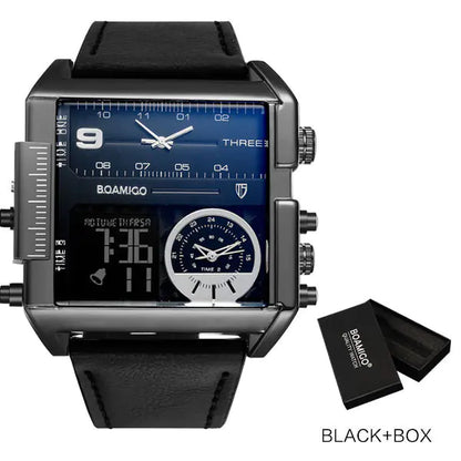 Style Loft Collection TempoLusso Triple Zone LED Leather Watch