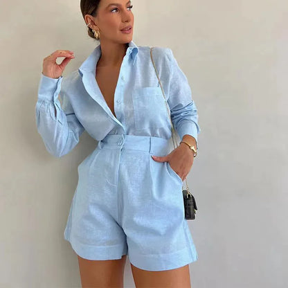 Style Loft Collection Sassy and Classy Long-Sleeve Shorts Set