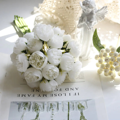 Style Loft Collection 27-Piece Silk Tea Rose Bouquet