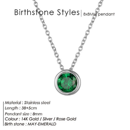 Style Loft Collection Stainless Steel Birth Gemstone Necklace