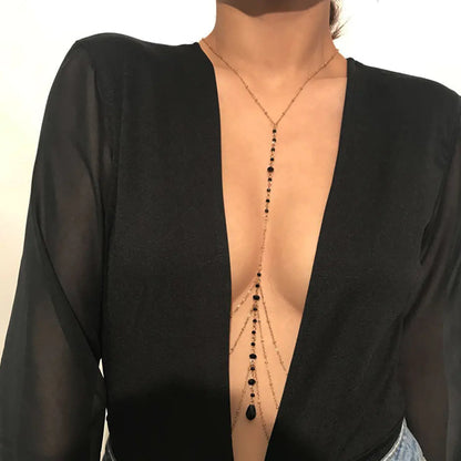 Style Loft Collection Black Crystal Body Necklace