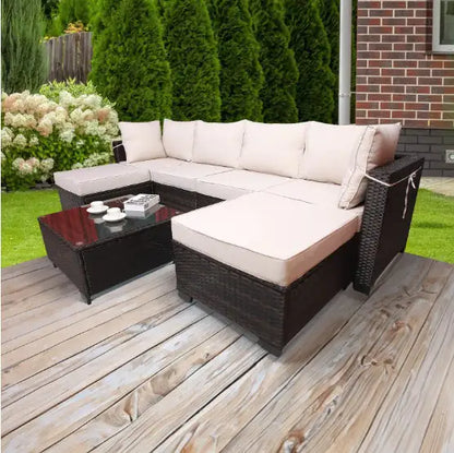 Style Loft Collection Garden Rattan Sofa Set & Coffee Table
