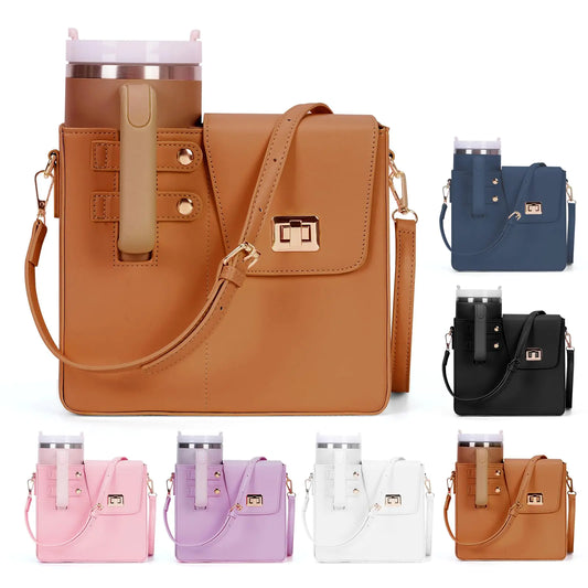 Style Loft Collection Purse for Stanley Cup Outdoor Portable Crossbody Water Cup Storage Bag with Stanley Purse Crossbody Bag for Stanley Bottle Bronze