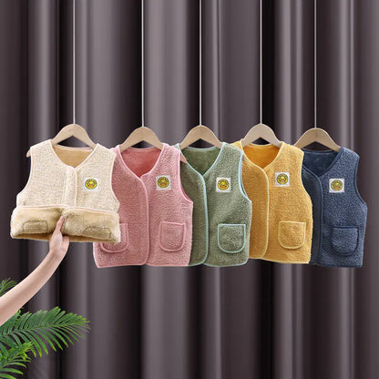 Style Loft Collection Little Yellow Duck Teddy Thick Fleece Vest for Kids