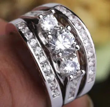 Style Loft Collection Triple Diamonesque Zirconite Ring Set