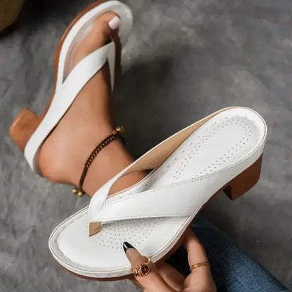 Style Loft Collection Comfy Solid Color Heeled Sandals