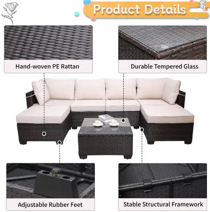 Style Loft Collection 7 Piece All-Weather Outdoor Garden Patio Furniture