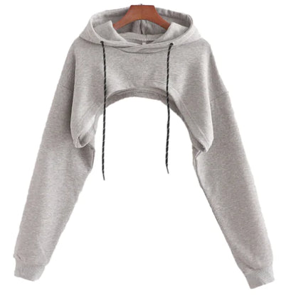 Style Loft Collection Cropped Hooded Long Sleeve Sweatshirt