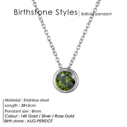 Style Loft Collection Stainless Steel Birth Gemstone Necklace