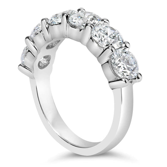 Style Loft Collection Band Ring 14K White Gold 3.0 Ctw Lab-Grown Diamond Shared Prong Set 6 Stone (G-H Color, VS2-SI1 Clarity)