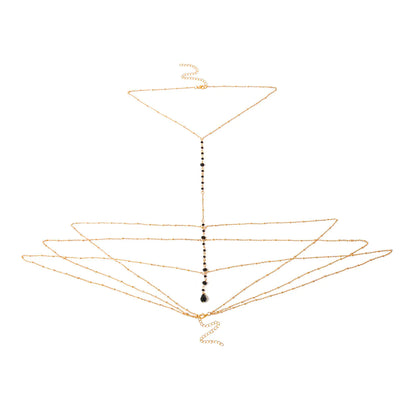 Style Loft Collection Black Crystal Body Necklace