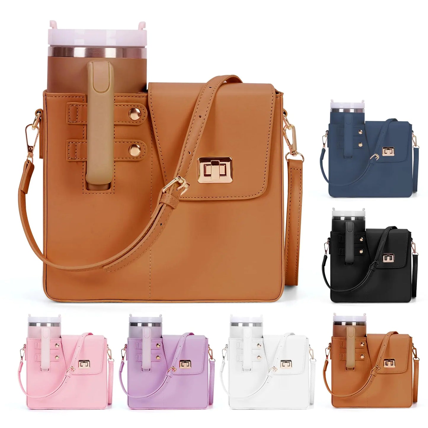 Style Loft Collection Purse for Stanley Cup Outdoor Portable Crossbody Water Cup Storage Bag with Stanley Purse Crossbody Bag for Stanley Bottle Bronze