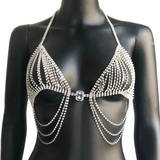 Style Loft Collection Rhinestone Tassel Bikini Set