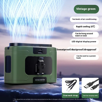 Style Loft Collection Neck or Waste Hanging Powerbank Flashlight Fan