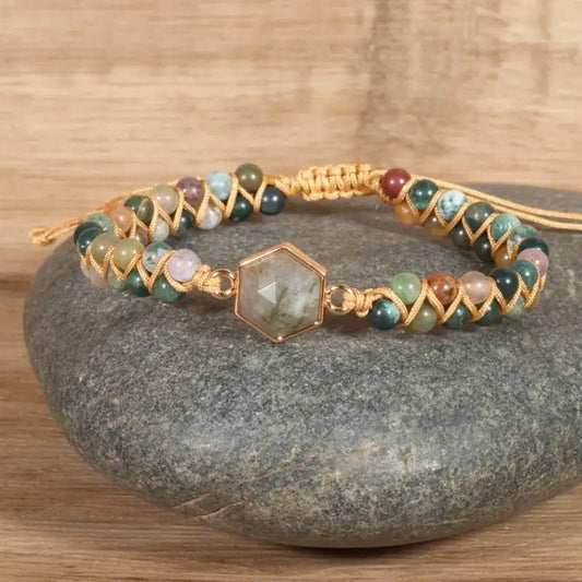 Style Loft Collection Ancient Traditions Agate Hexagonal Braided Bracelet