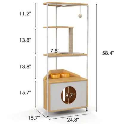 Style Loft Collection Feline Corner Funhouse with Feeder & Climber