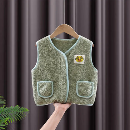 Style Loft Collection Little Yellow Duck Teddy Thick Fleece Vest for Kids