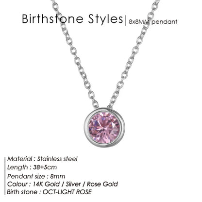 Style Loft Collection Stainless Steel Birth Gemstone Necklace