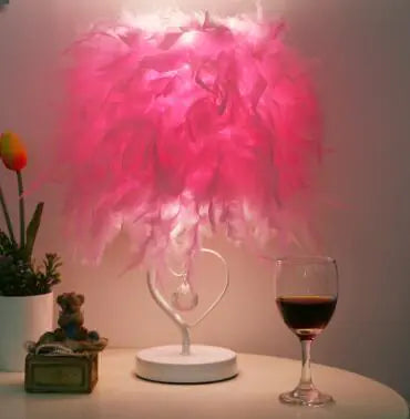 Style Loft Collection LED Feather Heart Crystal Table Lamp