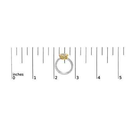 Style Loft Collection Heart Ring 18K Yellow Gold Plated .925 Sterling Silver Diamond with Satin Finish (I-J Color, SI1-SI2 Clarity)